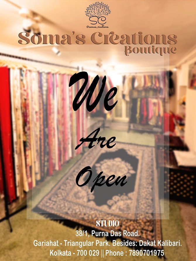 Handcrafted sarees from Soma's Creations