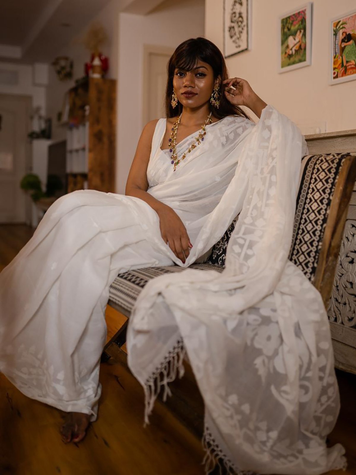 Shwet Jamini <span>(Exclusive Cotton Jamdani)</span>