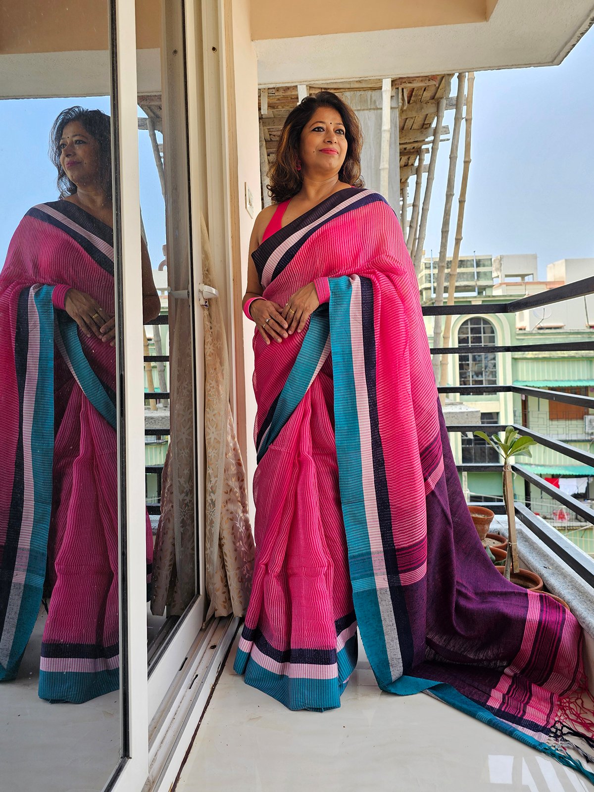 Gulabi Raagini <span>(Handwoven Cotton Silk)</span>
