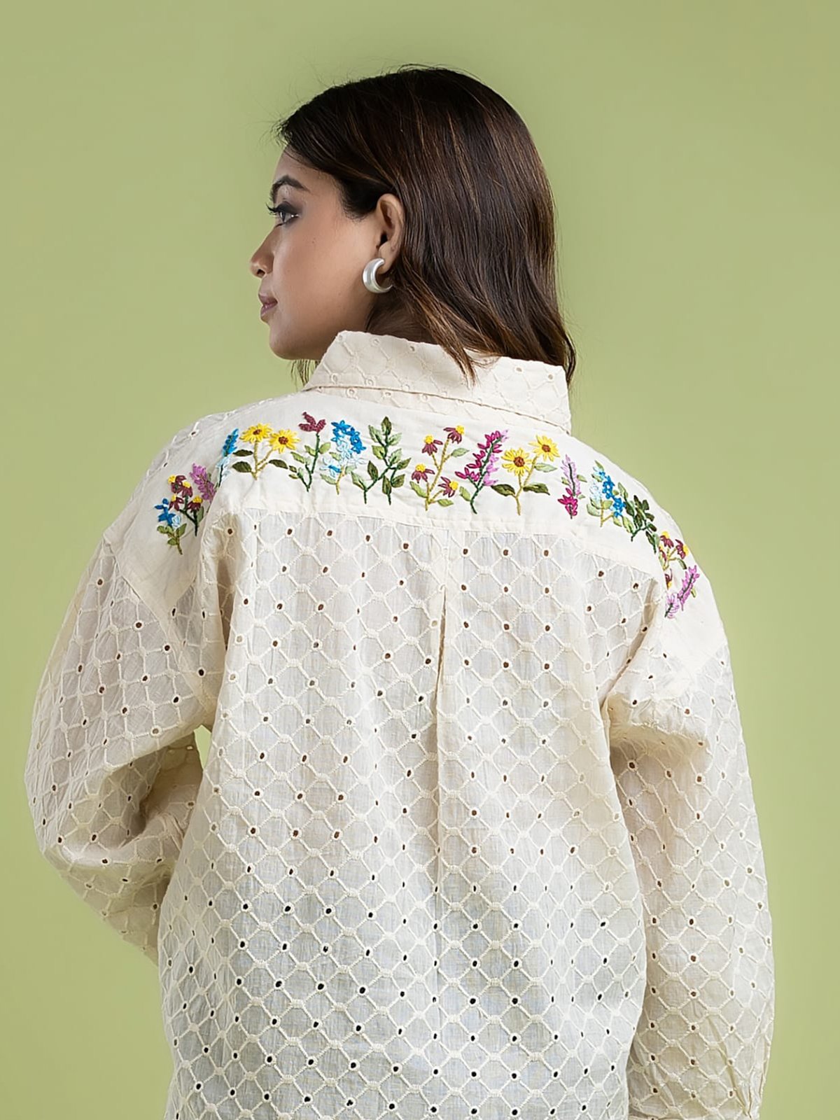 Porcelain Bloom <span>(Hand Embroidered Hakoba Shirt)</span>