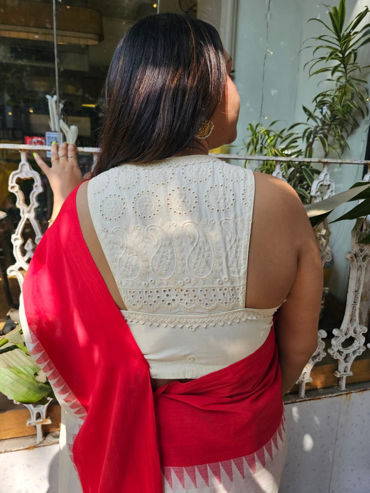 Ivory Racer <span>(Racer Back Offwhite Hakoba Blouse)</span>