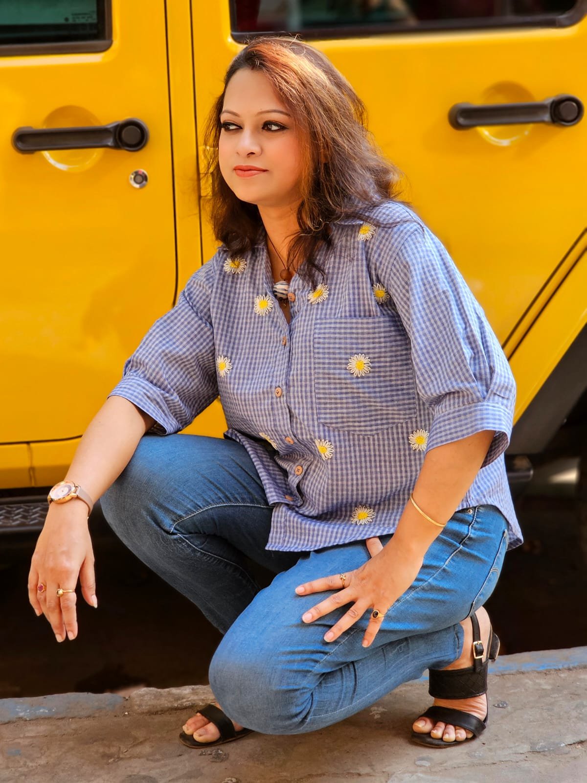 Bloom Shirt <span>(Cotton Embroidered Checks Shirt)</span>