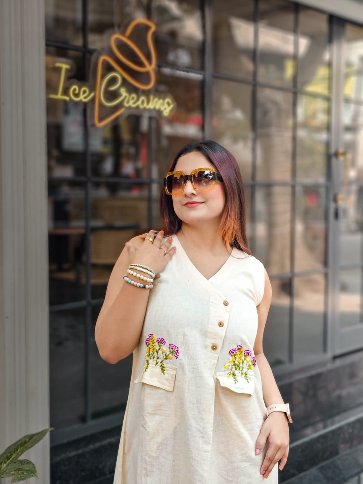 Thread N Tale <span>(Khadi Cotton Embroidered Dress Sleeveless)</span>