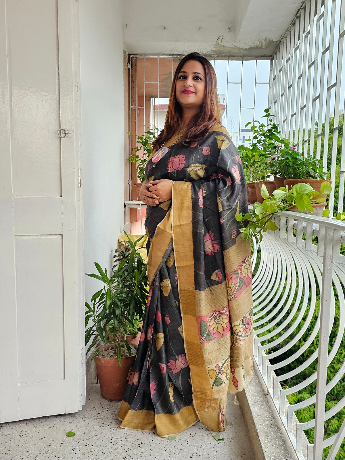 Nisha Valli <span>(Handwoven Tussar Silk With Hand Kalamkari)</span>