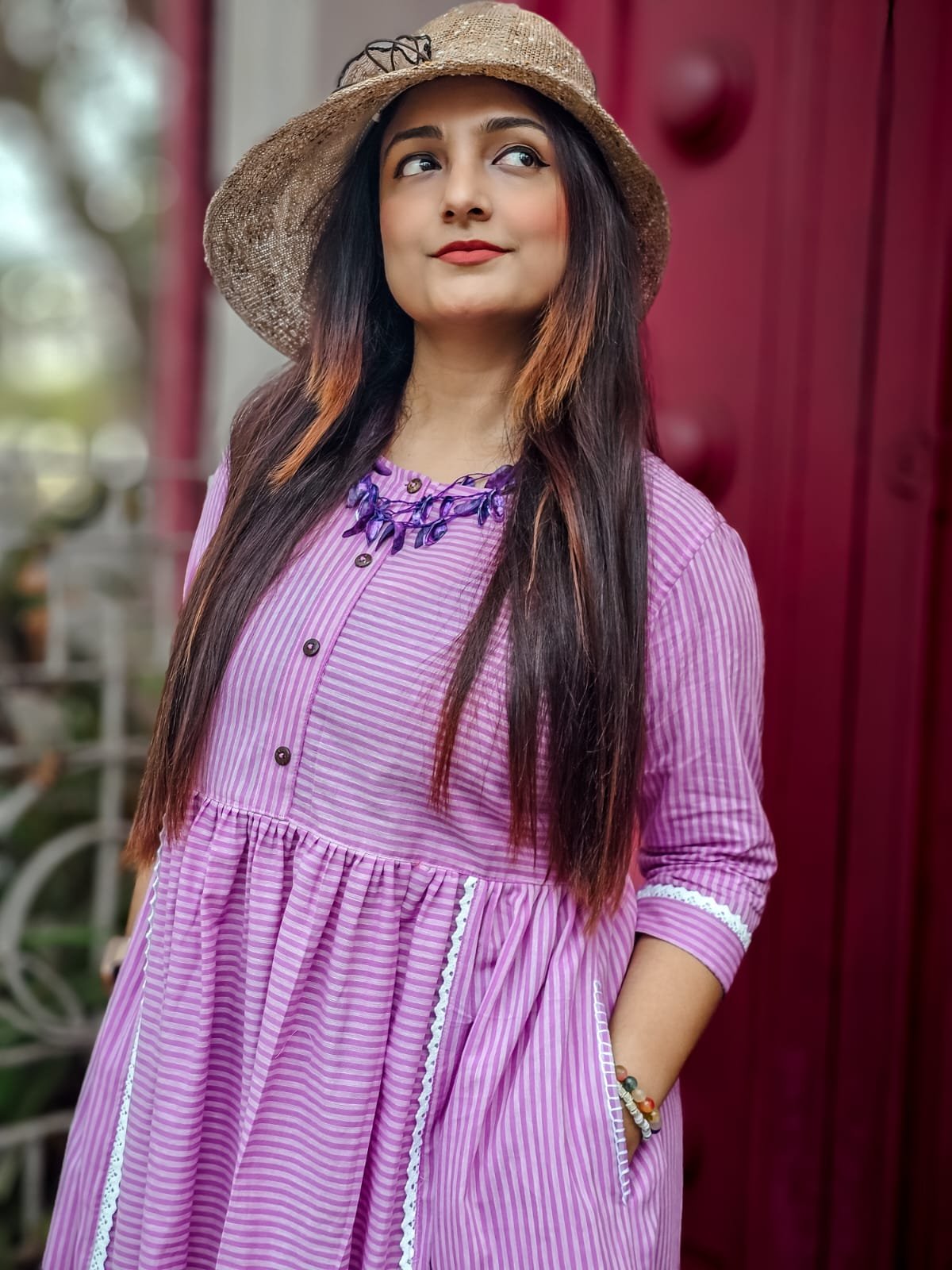 Pretty Lilac <span>(Cotton Striped Dress Lilac)</span>