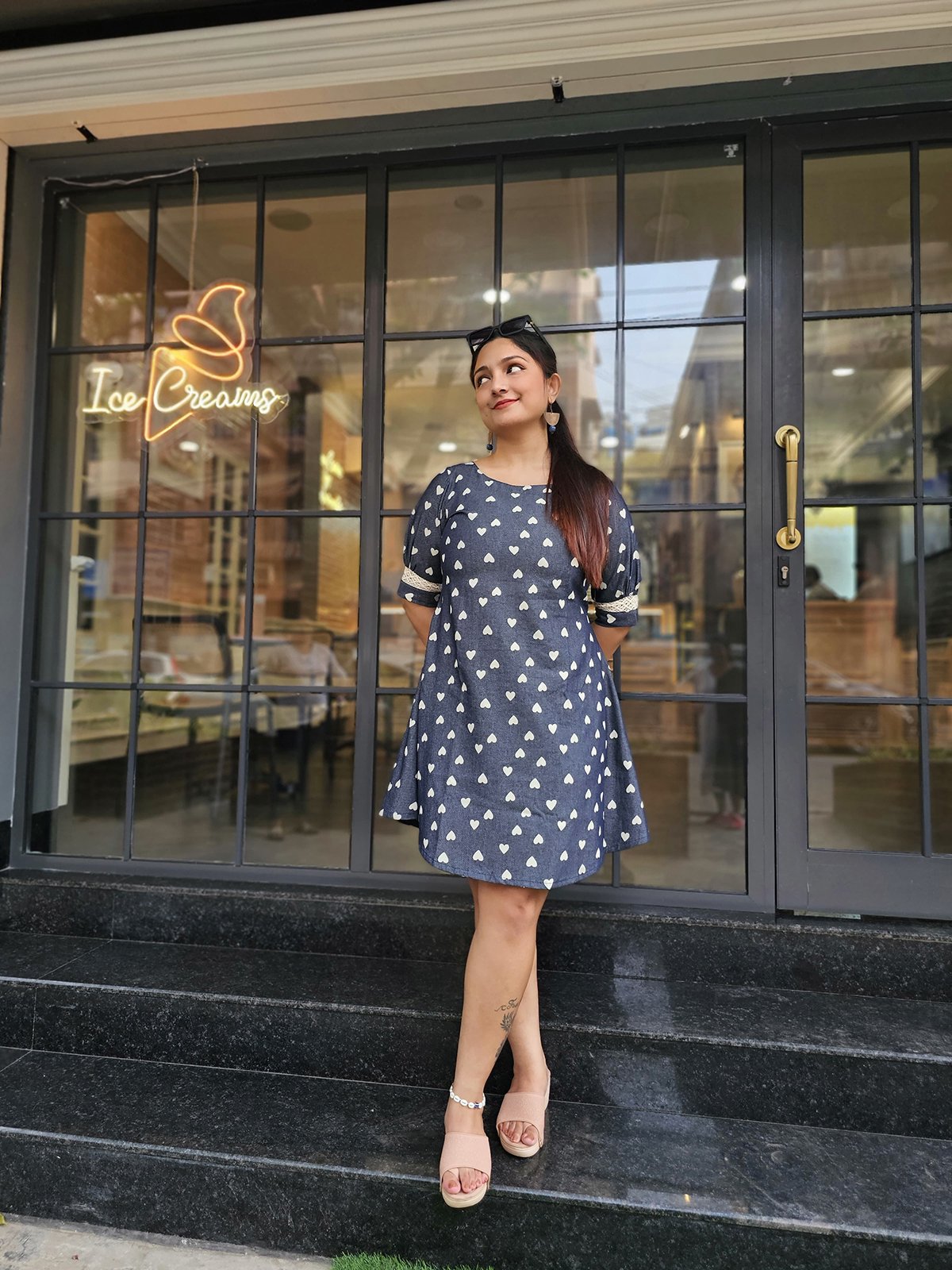 Heart Loom <span>(Denim Dress With Heart Woven)</span>
