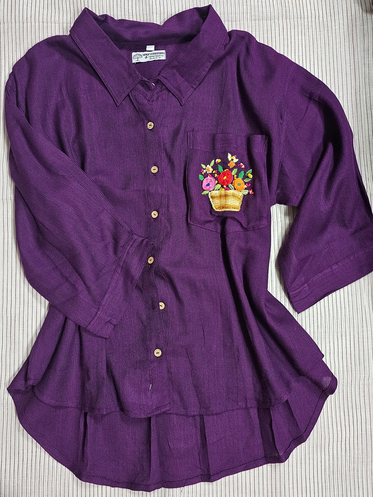 The Craft Pocket Shirt <span>(Hand Embroidered Khadi Cotton Oversized Shirt)</span>